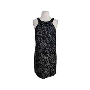 NWT Trina Turk Black & Gold Leopard Print Cocktail Dress